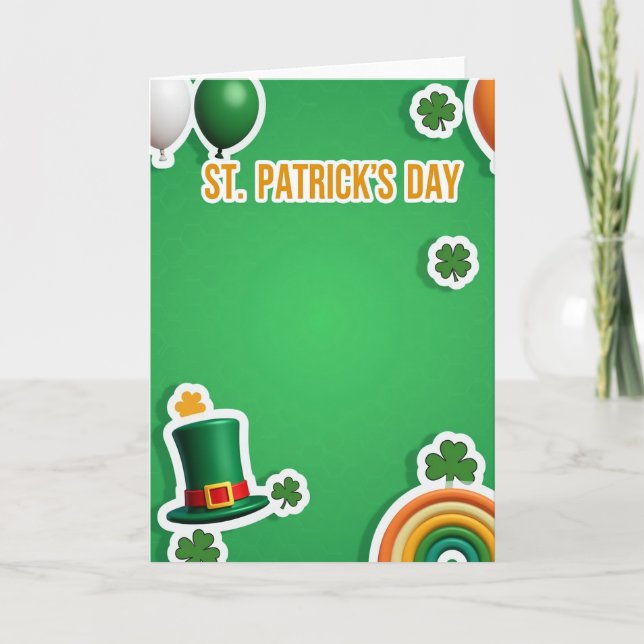 Green Hexagon St Patricks Card (Front)