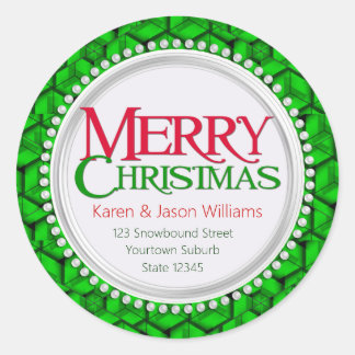 Green hexagon weave Christmas Gift/Seals Sticker