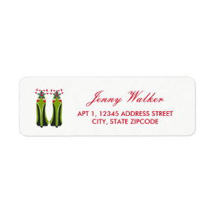 Green High Heels with Candy Canes Label