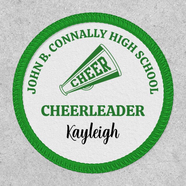 Green High School Cheerleader Personalized Patch (Front)