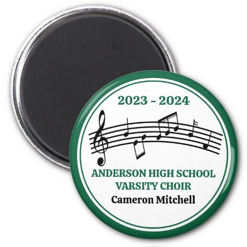 Green High School Choir Custom Keepsake Magnet