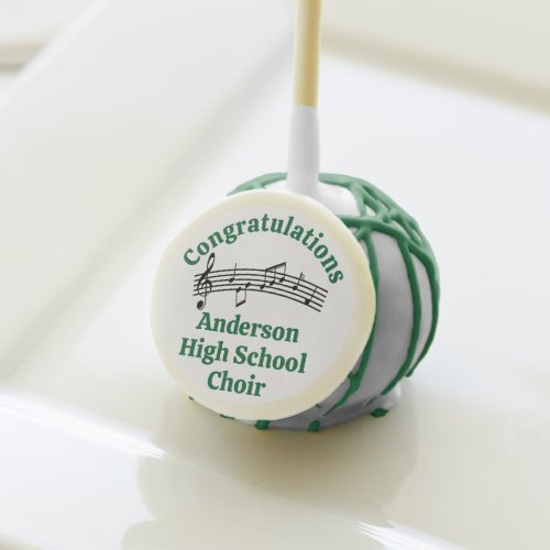 Green High School Choir Custom Party Cake Pops