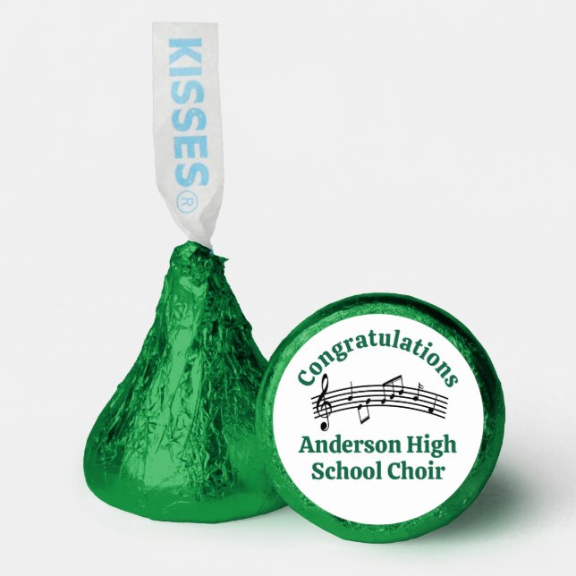 Green High School Choir Custom Party Hershey®'s Kisses® (Front)