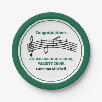 Green High School Choir Custom Party Paper Plates by epicdesigns at Zazzle