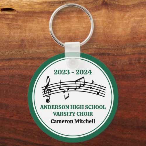 Green High School Choir Personalized Keychain