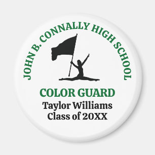 Green High School Color Guard Personalized Magnet