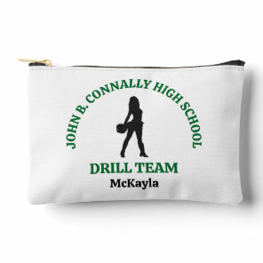 Green High School Drill Team Dancer Personalized Accessory Pouch