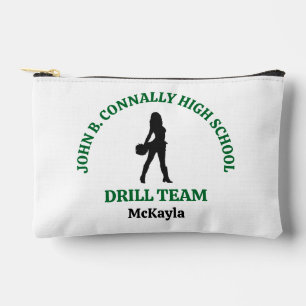Green High School Drill Team Dancer Personalized Accessory Pouch