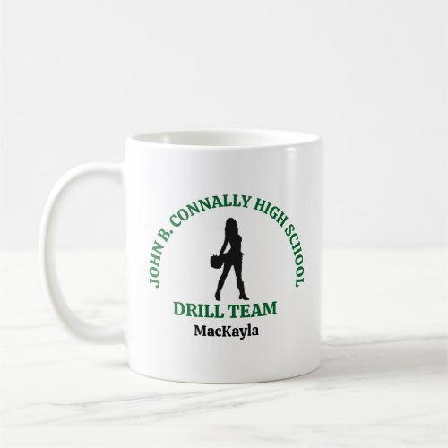 Green High School Drill Team Dancer Personalized Coffee Mug