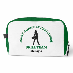 Green High School Drill Team Dancer Personalized Dopp Kit