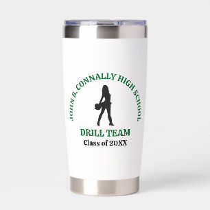 Green High School Drill Team Dancer Personalized Insulated Tumbler