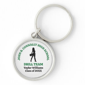 Green High School Drill Team Dancer Personalized Keychain