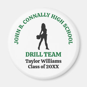 Green High School Drill Team Dancer Personalized Magnet