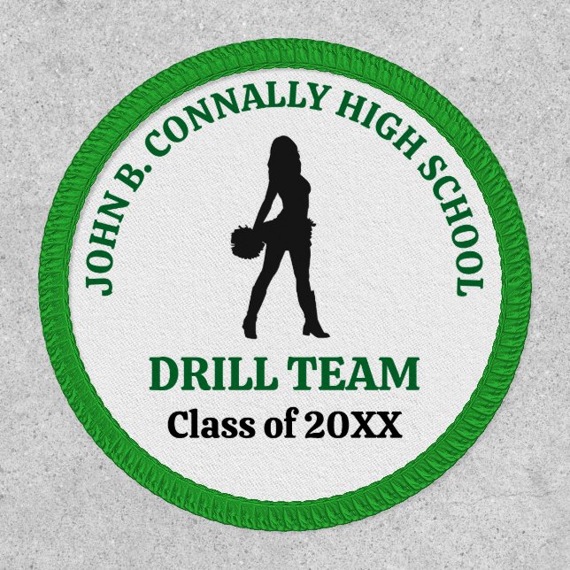 Green High School Drill Team Dancer Personalized Patch (Front)