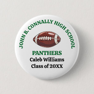 Green High School Football Team Customized Button