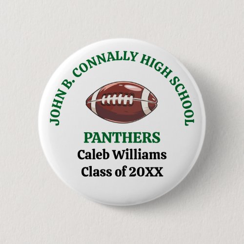 Green High School Football Team Customized Button