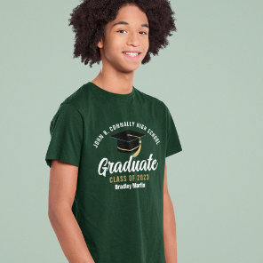 Green High School Graduate Custom 2024 Graduation T-Shirt