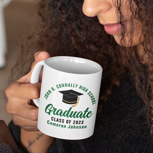 Green High School Graduate Custom Graduation Gift Coffee Mug