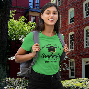 Green High School Graduate Personalized Graduation T-Shirt