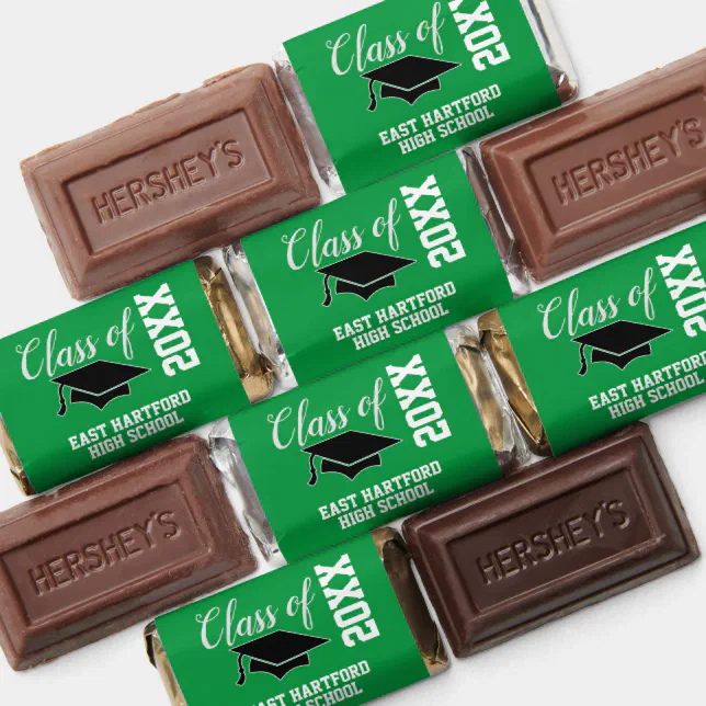 Green High School Graduation Candy Bar Ideas Hershey's Miniatures | Zazzle