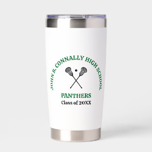 Green High School Lacrosse Team Personalized Insulated Tumbler