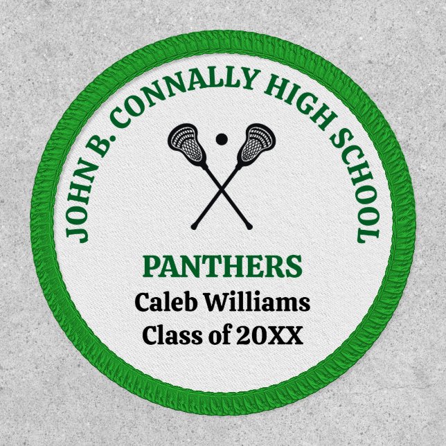 Green High School Lacrosse Team Personalized Patch (Front)
