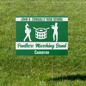 Green High School Marching Band Custom Yard Sign