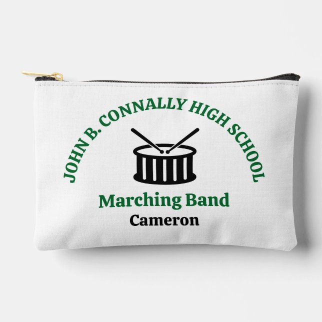 Green High School Marching Band Personalized Accessory Pouch (Front)