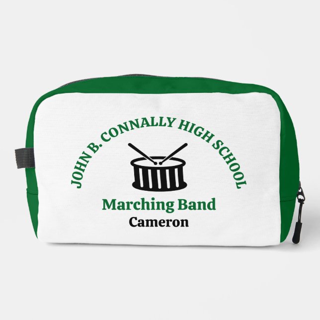 Green High School Marching Band Personalized Dopp Kit (Front)
