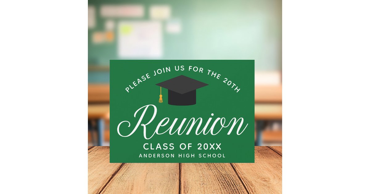 Green High School Reunion Custom Party Invitation | Zazzle