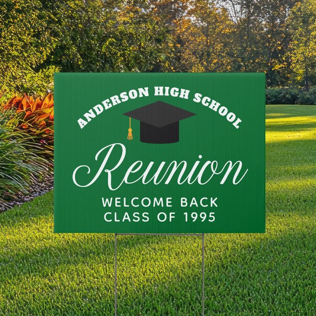 Green High School Reunion Custom Party Yard Sign (Creator Uploaded)