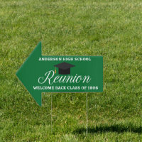 Green High School Reunion Party Custom Arrow Yard