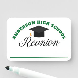 Green High School Reunion Personalized Name Tag