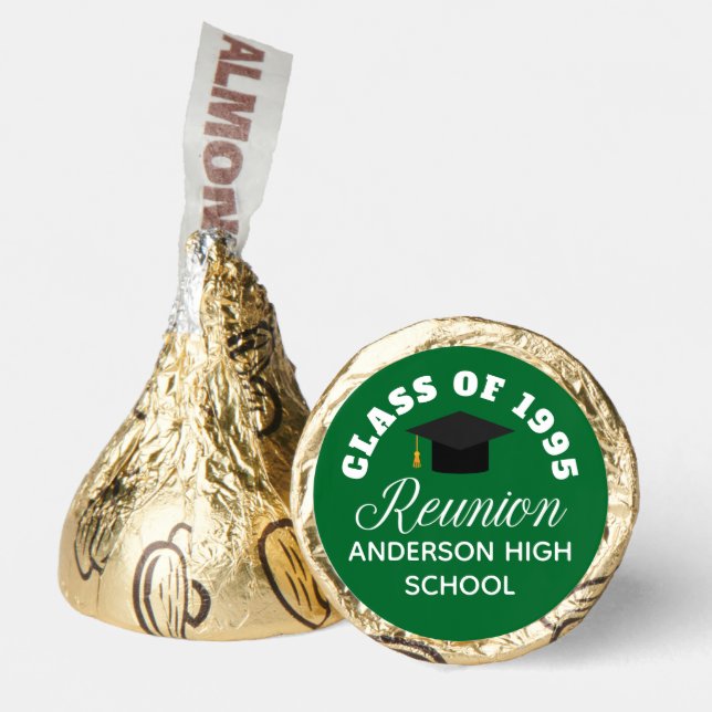 Green High School Reunion Personalized Party Hershey®'s Kisses® (Front)