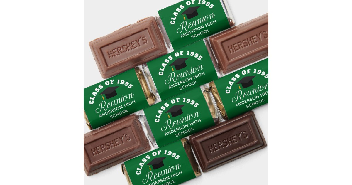 Green High School Reunion Personalized Party Hershey's Miniatures | Zazzle
