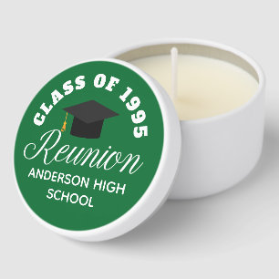 Green High School Reunion Personalized Party Mini Candle Favors