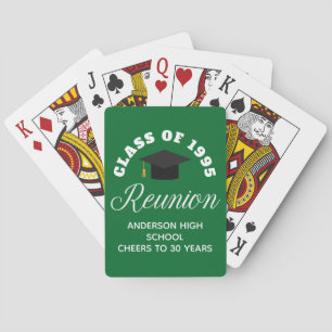 Green High School Reunion Personalized Party Poker Cards