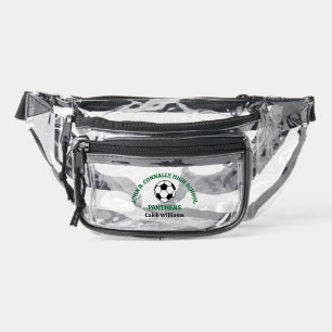 Green High School Soccer Game Personalized Clear Fanny Pack
