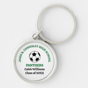 Green High School Soccer Team Personalized Keychain