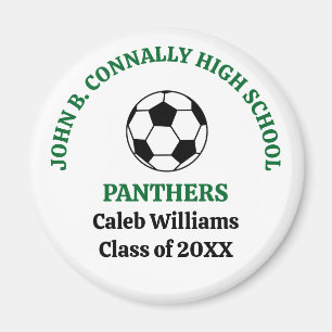 Green High School Soccer Team Personalized Magnet