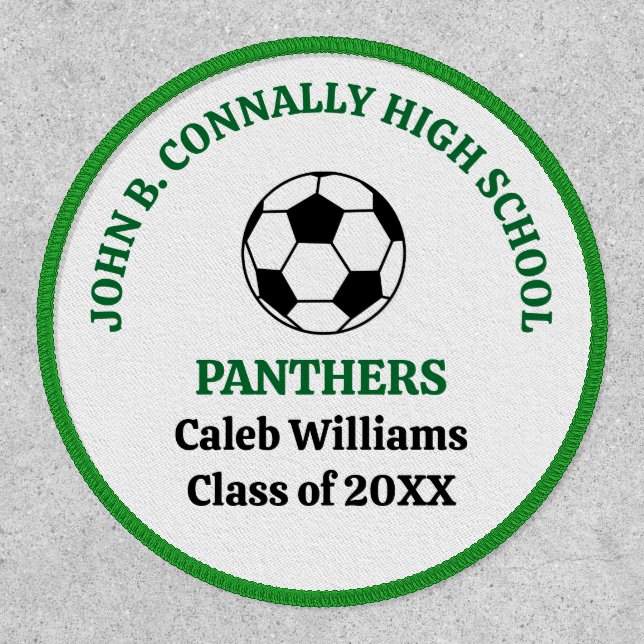 Green High School Soccer Team Personalized Patch (Front)