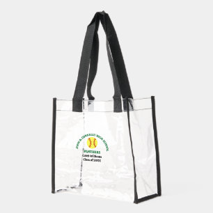 Green High School Softball Game Personalized Clear Tote Bag