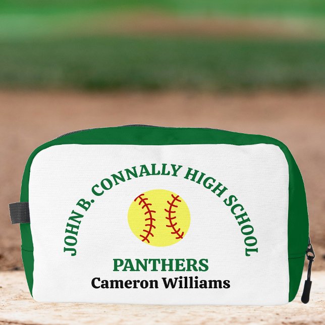 Green High School Softball Player Personalized Dopp Kit (Creator Uploaded)