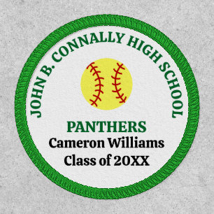 Green High School Softball Team Personalized Patch