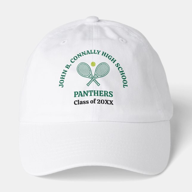 Green High School Tennis Player Personalized Hat (Front)