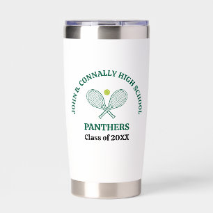 Green High School Tennis Player Personalized Insulated Tumbler