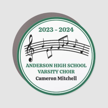 Green High School Varsity Choir Personalized Car Magnet by epicdesigns at Zazzle