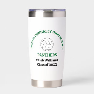 Green High School Volleyball Player Personalized Insulated Tumbler