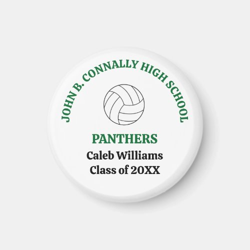 Green High School Volleyball Player Personalized Magnet