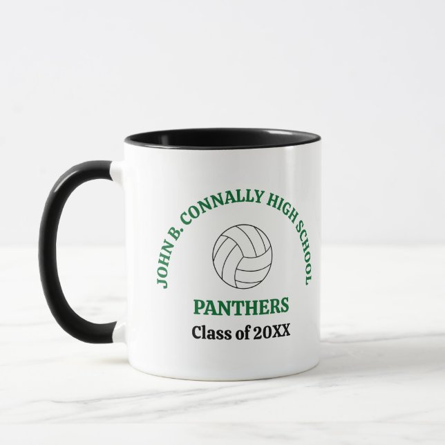Green High School Volleyball Player Personalized Mug (Left)